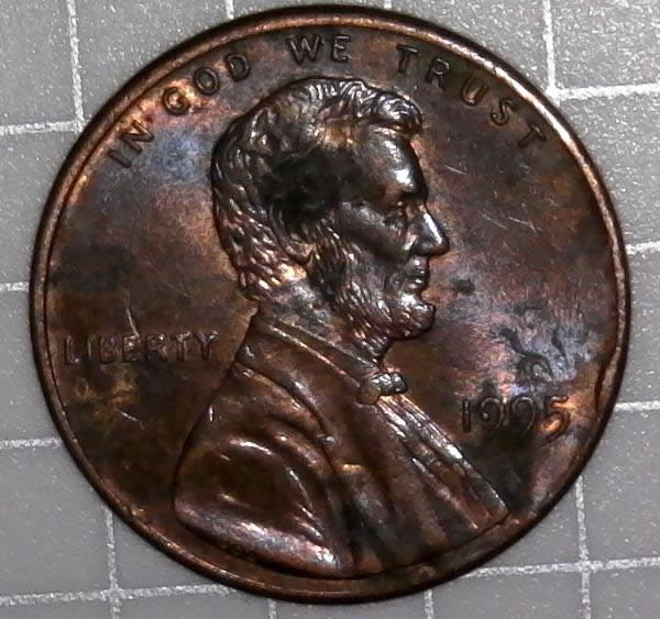1995-P-Lincoln-Cent-With-Small-Cud-It-Enters-In-The-Field